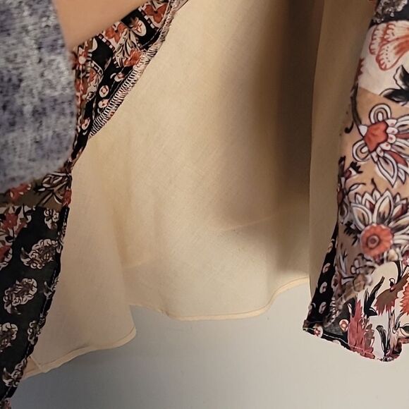 Chaps Dark Floral Patchwork Print Skirt Sz M Y2K Bohemian - Picture 6 of 8